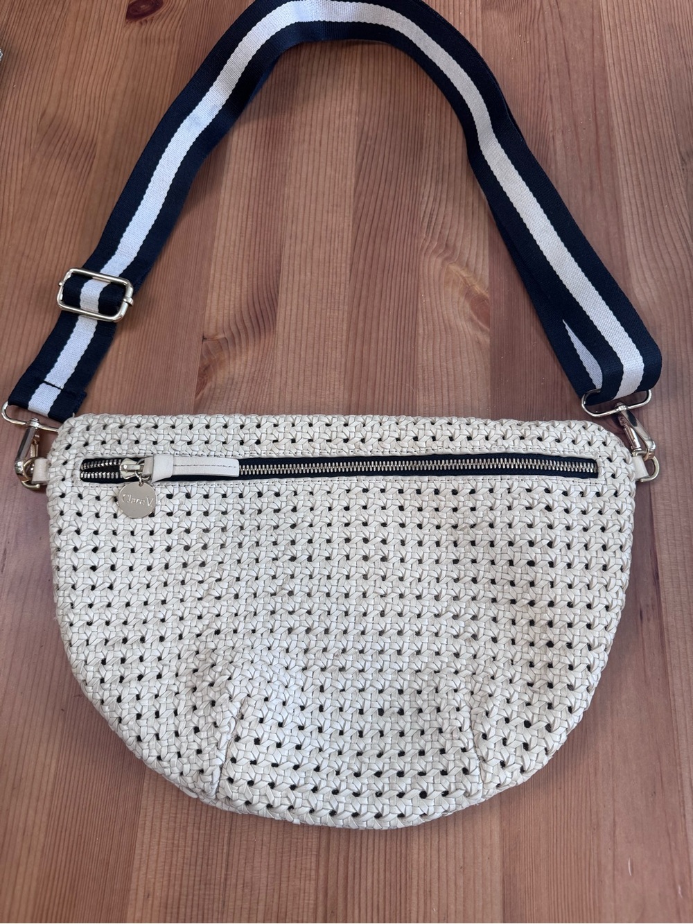 Clare V Grande Fanny - Cream Rattan Like New